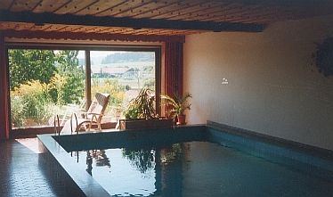 Blick in das beheizte Hallenbad